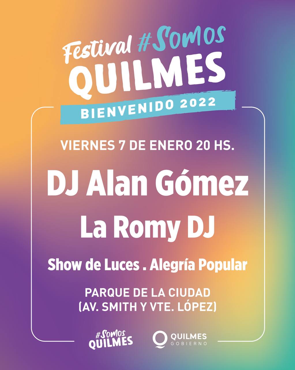  SE VIENE EL FESTIVAL “SOMOS QUILMES” EN EL PARQUE DE LA CIUDAD