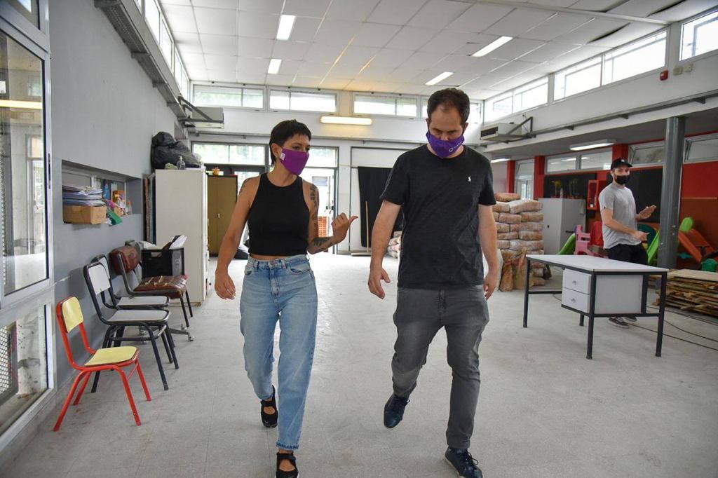 MAYRA RECORRIÓ LA OBRA DE AMPLIACIÓN DEL JARDÍN DE INFANTES Nº 925 