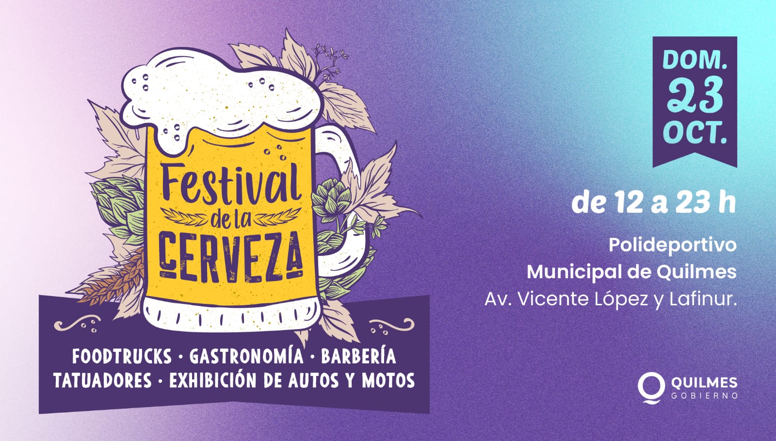 SE VIENE EL PRIMER FESTIVAL DE LA CERVEZA QUILMEÑA EN EL POLIDEPORTIVO 