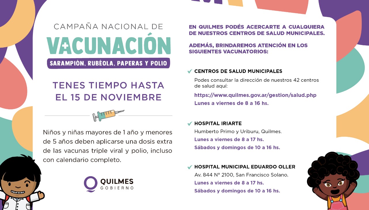SIGUE LA CAMPAÑA DE VACUNACIÓN CONTRA SARAMPIÓN, RUBÉOLA, PAPERAS Y POLIO