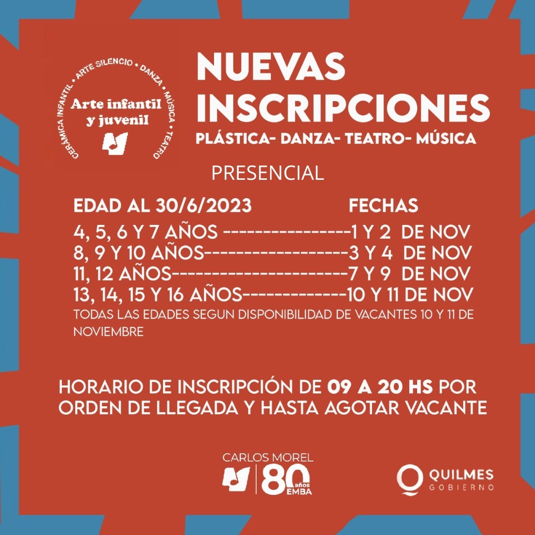 COMIENZAN LAS INSCRIPCIONES PARA LOS TALLERES DE ARTE INFANTIL Y JUVENIL 