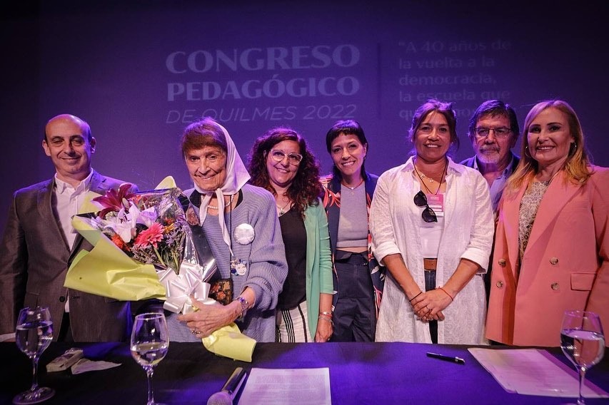 MAYRA CON GVIRTZ Y SILEONI EN INICIO DEL CONGRESO PEDAGÓGICO QUILMES 2022