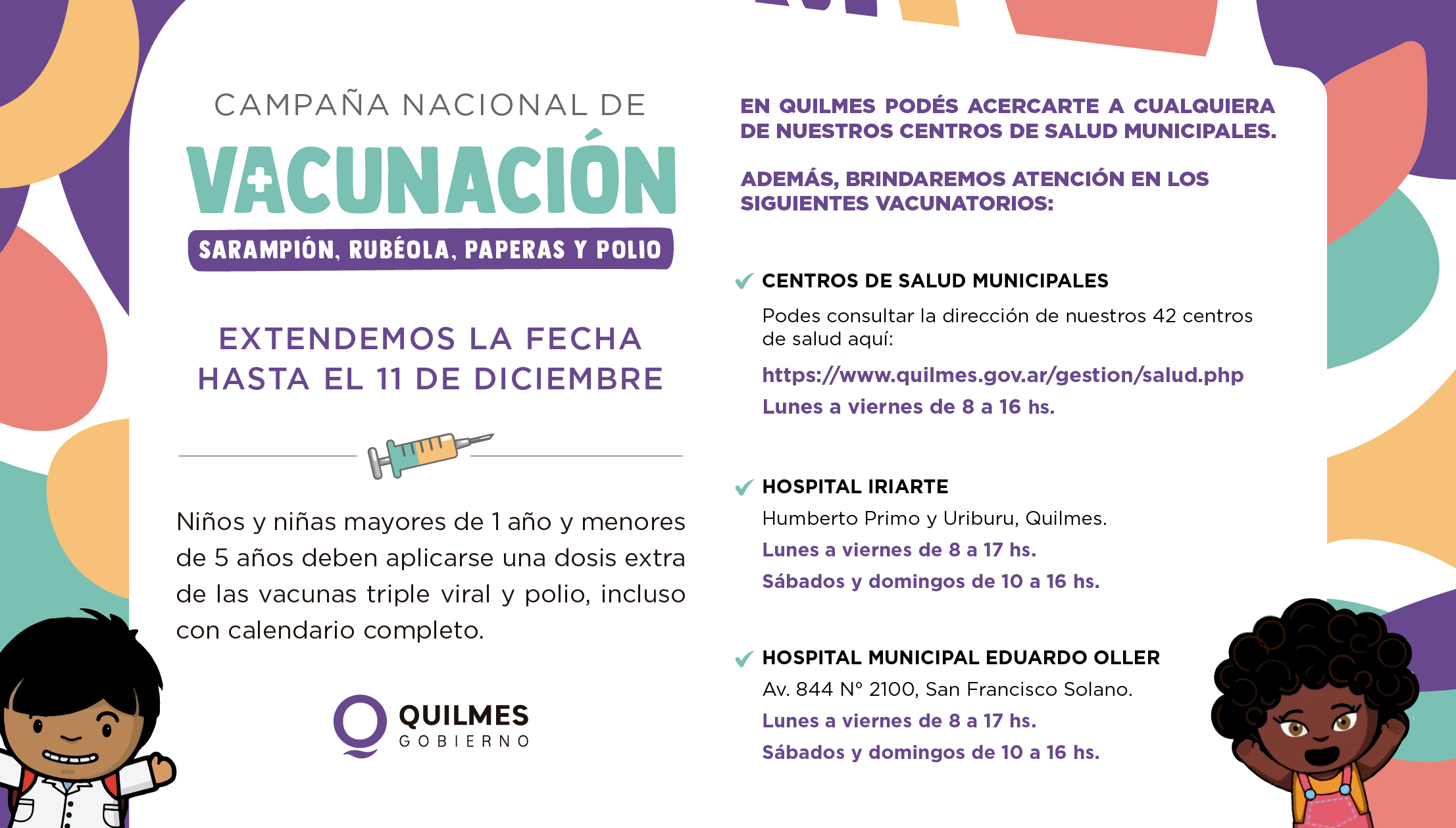 EXTIENDEN CAMPAÑA DE VACUNACIÓN CONTRA SARAMPIÓN, RUBÉOLA, PAPERAS Y POLIO