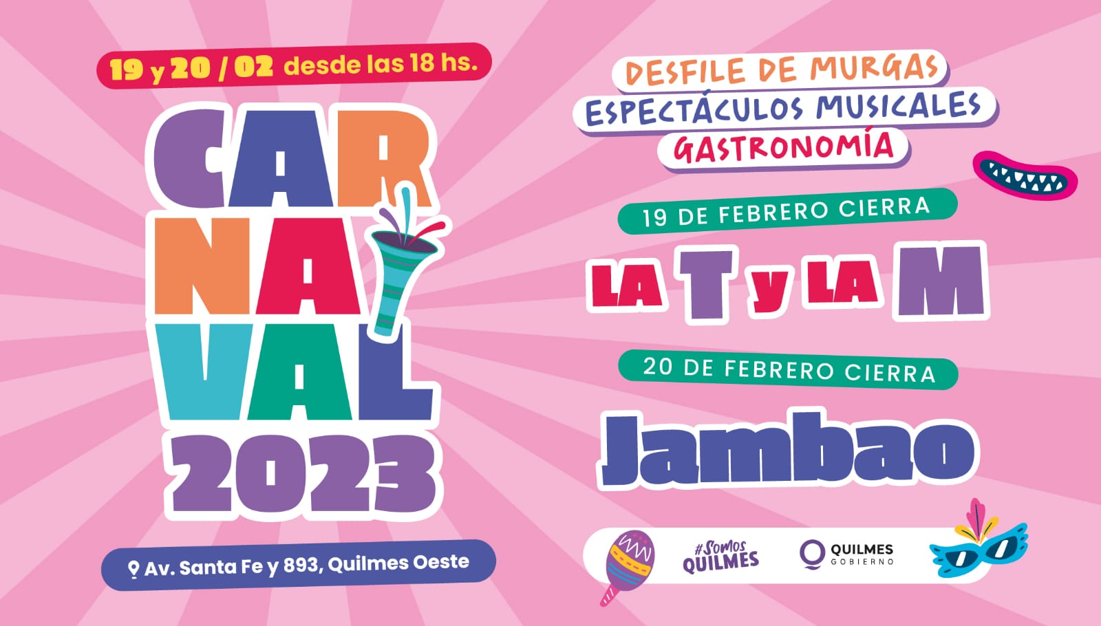 CARNAVAL JUNTO A LAS BANDAS DE CUMBIA “LA T Y LA M” y “JAMBAO”