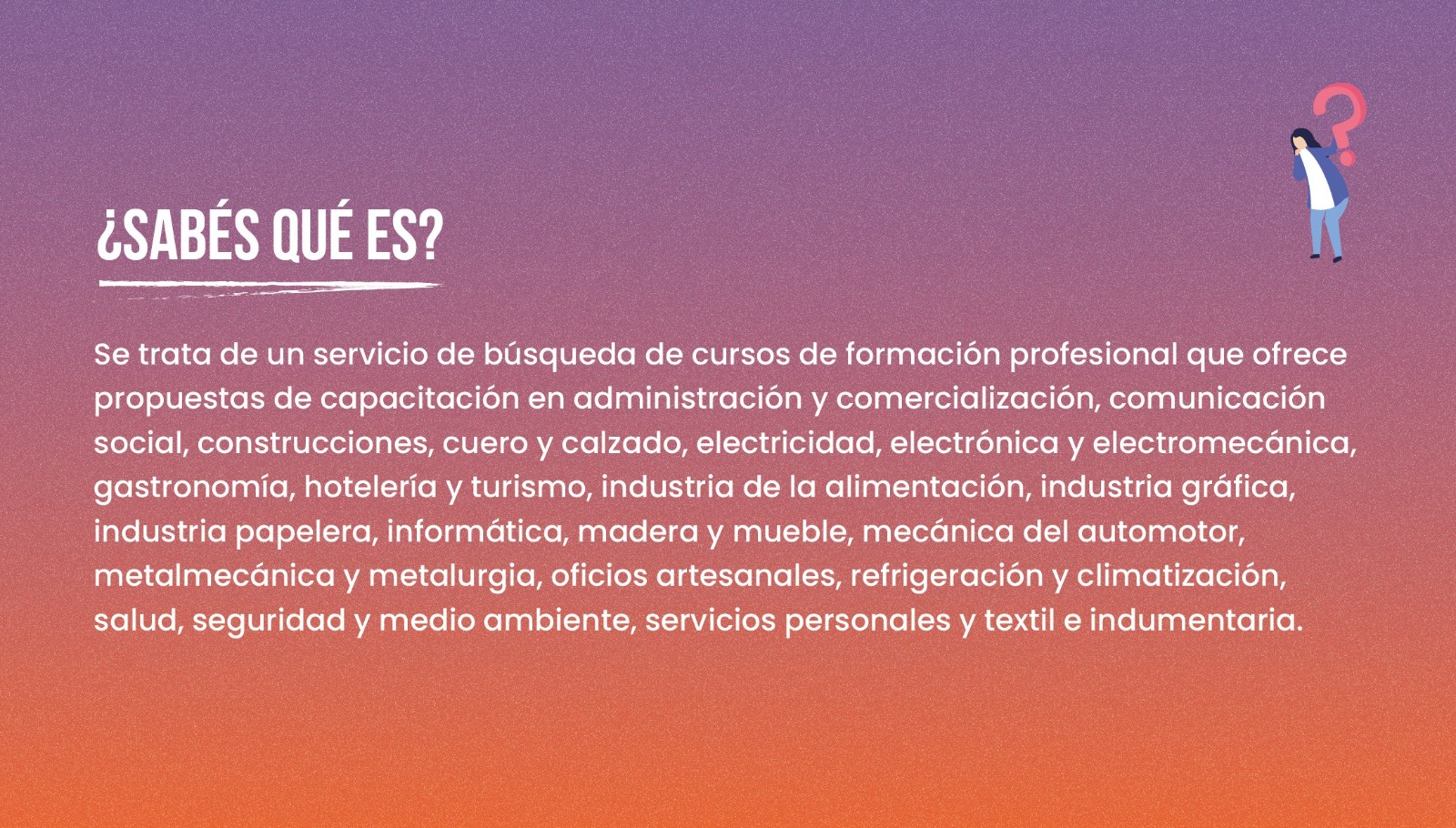 SE ABRE LA INSCRIPCIÓN A CURSOS DE FORMACIÓN PROFESIONAL Y CAPACITACIÓN