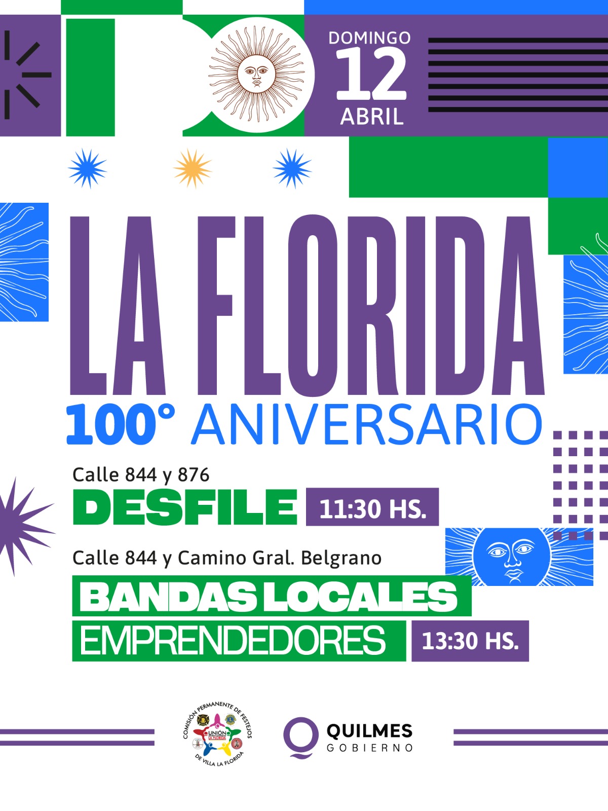 EL MUNICIPIO  INVITA A LOS VECINOS AL 100º ANIVERSARIO DE VILLA FLORIDA 